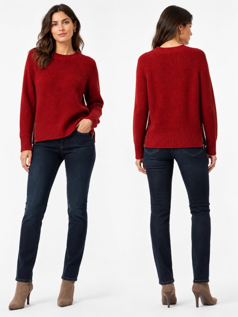 NWT Red L.L . Bean Women's Sweater Size M
